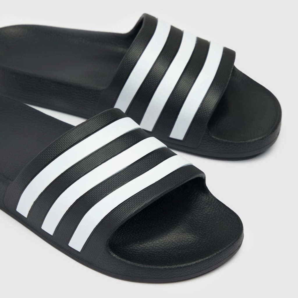 Adidas Originals adilette aqua sandals in black & white